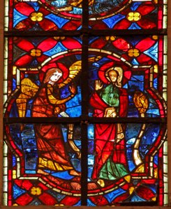 Fenster w212, Darstellung der Verkündigung an Zacharias im Tempel von French School