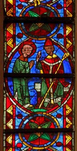 Fenster w213, Darstellung von St. Stephan wird von seinem Bischof gesandt