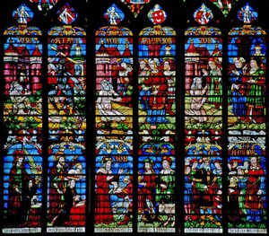Fenster w231 zeigt die Geschichte von Hiob
