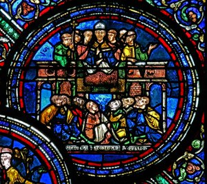 Fenster w23, Darstellung des Heiligen Thomas Becket, der predigt
