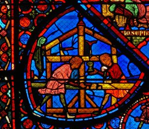 Fenster w24 zeigt Stifter - Zimmerleute von French School