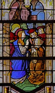 Fenster w25 mit einer Szene aus dem Leben der Heiligen Elisabeth von Ungarn von French School