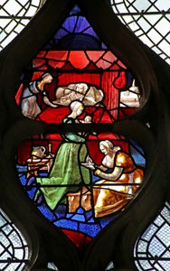 Fenster w26, die Geburt von St. Claude darstellend