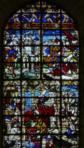 Fenster w37 mit Szenen aus dem Leben der St. Barbara von French School