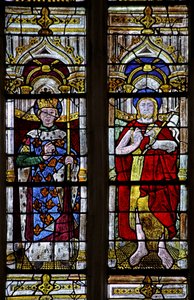 Fenster w3 mit Darstellung des Heiligen Johannes des Täufers und des Heiligen Ludwig von French School