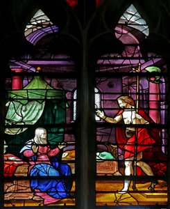 Fenster w4 mit Darstellung von Christus erscheint seiner Mutter von French School
