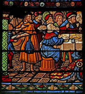 Fenster w6, Darstellung des Mahls im Haus von Simon