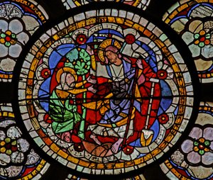 Fenster w7 mit einer Auferstehungsszene: Noli Me Tangere