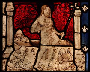 Fenster w80, Darstellung der Auferstehung aus der Kirche von Betton, Bretagne von French School