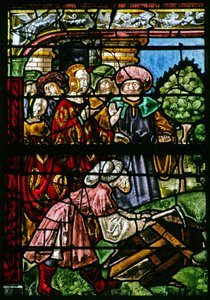 Fenster w8, Darstellung der Hl. Helena findet das Kreuz von French School