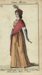 Frau mit Turban und gekreuztem Schal