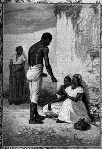 Frauen betteln auf den Straßen von Santo Domingo, Gravur im illustrierten Journal „Jugend“