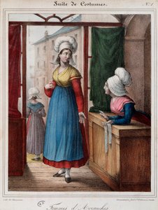 Frauen von Avranches (Manche) - Lithographie von French School