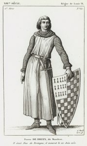 XIII Jahrhundert, Herrschaft von Ludwig IX., Pierre de Druex, genannt Mauclere, Er war Herzog der Bretagne; er starb am 22. Juni 1250