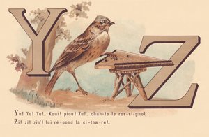 YZ: Yu! Yu! Yu! Koui! piou! Yu! Singt die Nachtigall Zi! Zi! Zi! Die Zither antwortet ihm!