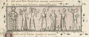 Yates Thompson 21, f. 165, Die sieben Todsünden, ca. 1380 von French School
