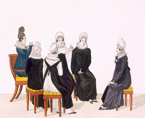 Junge Frauen plaudern, ca. 1820 von French School
