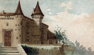 Ansicht des Schlosses de la Roche Lambert. von French School