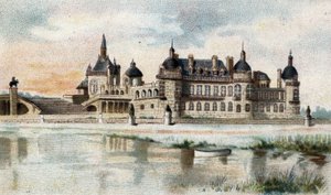 Ansicht des Schlosses von Chantilly (Oise) von French School