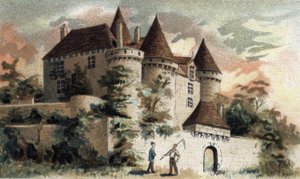 Ansicht des Schlosses von Fenelon in der Dordogne von French School