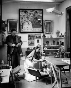 Mexikanische Maler Frida Kahlo (1907-1954) und Diego Rivera (1886-1957) in ihrem Atelier 1948 von Frida Kahlo