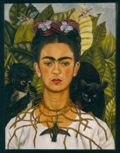 Selbstbildnis mit Dornenhalsband von Frida Kahlo