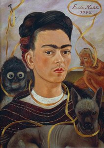 Selbstporträt mit Changuito von Frida Kahlo