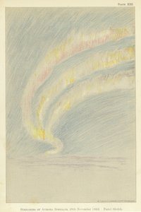 Ströme des Nordlichts, 28. November 1893 (Pastellskizze)