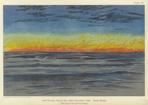 Der schwindende Polartag, 22. September 1893, Pastellskizze (Farblithografie)