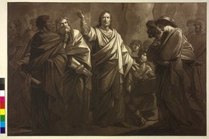 Aquatinta von Henry Frederick Fueger Christus und die Ehebrecherin von Friedrich Heinrich Fuger