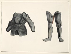 Rüstung, Platte aus Eine Geschichte der Entwicklung und Bräuche der Ritterlichkeit, von Dr. Franz Kottenkamp, veröffentlicht von Carl Hoffmann, 1842 von Friedrich Martin von Reibisch
