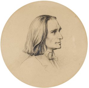 Porträtzeichnung von Franz Liszt