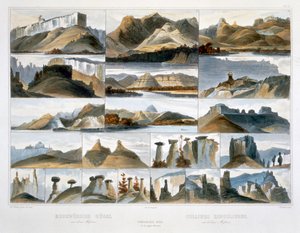 Bemerkenswerte Hügel am oberen Missouri, 1844 von Friedrich Salathé
