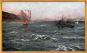 Kaiserliche Marine Bliz mit Torpedobootsdivisionen bei Stubbenkammer von Friedrich Schwinge, Nr. 10 aus G. Wislicenus, Unsere Kriegsflotte. von Friedrich Schwinge