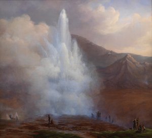 Der Ausbruch des Großen Geysirs in Island im Jahr 1834 von Friedrich Theodore Kloss