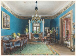 Das Blaue Zimmer, Schloss Fischbach, 1846