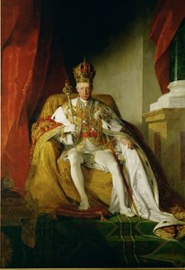 Kaiser Franz I. in Krönungsgewändern des österreichischen Kaiserreichs von Friedrich von Amerling