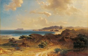Strand von Estepona mit Blick auf den Felsen von Gibraltar