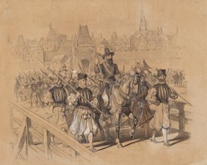 Begrüßung eines Fürsten durch den Bürgermeister und das Bürgerregiment von Wien von Fritz L