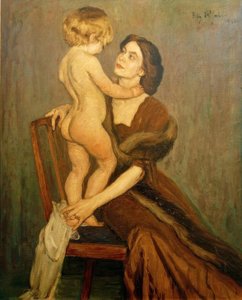 Dame mit Kind von Fritz Rhein