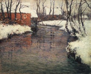 Eine Winterflusslandschaft