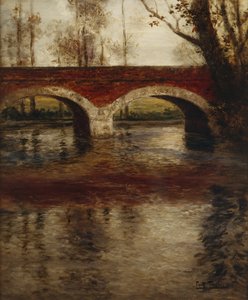 Flusslandschaft mit Brücke