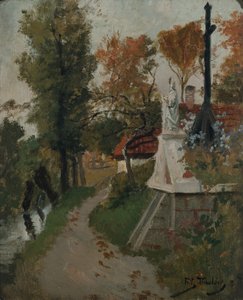 Altar und Kreuz an der Landstraße in Normandie, ca. 1900