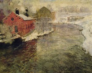 Fabriken am Akerselva (Kristiania/Oslo) von Fritz Thaulow