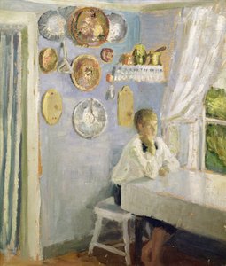 Harald am Frühstückstisch, ca. 1900 von Fritz Thaulow