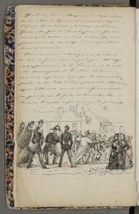 Illustration aus einem Privatarchiv in der Nationalbibliothek mit dem Titel Reise in Norwegen 1856 von Fritz von Dardel