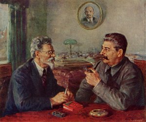 Joseph Stalin (1879-1953) & Mikhail Iwanowitsch Kalinin (1875-1946)