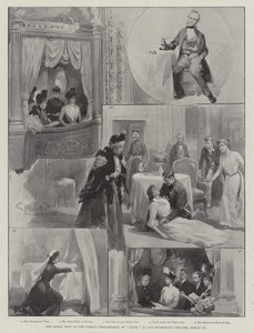 Der königliche Besuch bei der einzigartigen Aufführung von Caste im Haymarket Theatre, 18. März von G.S. Amato