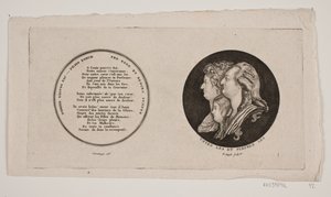 Medaillon mit Porträts von Ludwig XVI., seiner Königin und Sohn von G. N. Angelo