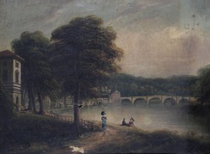 Asgill House bei Cholmondeley Walk, Richmond, Surrey, Blick auf die Richmond Bridge von G. Suter